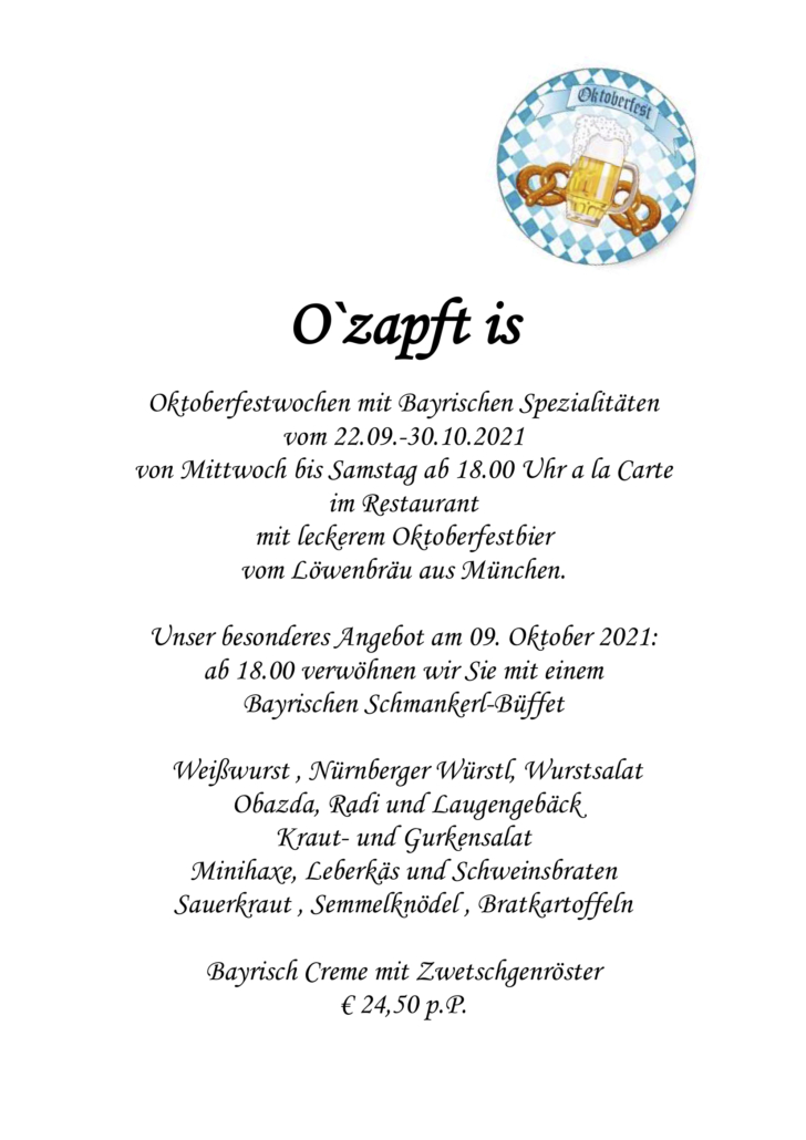 Oktoberfest Angebot 21