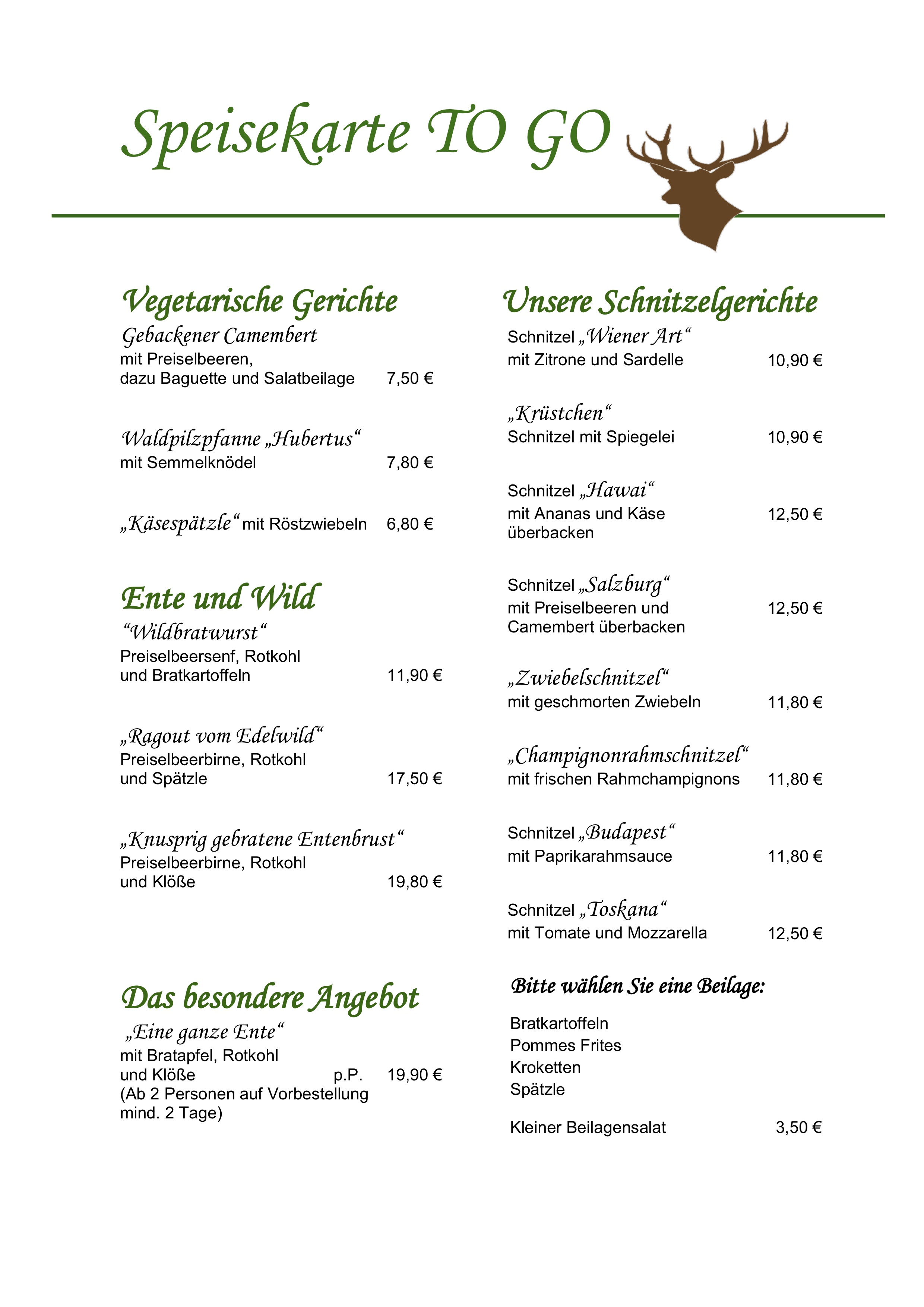 Speisekarte TO GO! - Klusmeyer Bielefeld Heepen